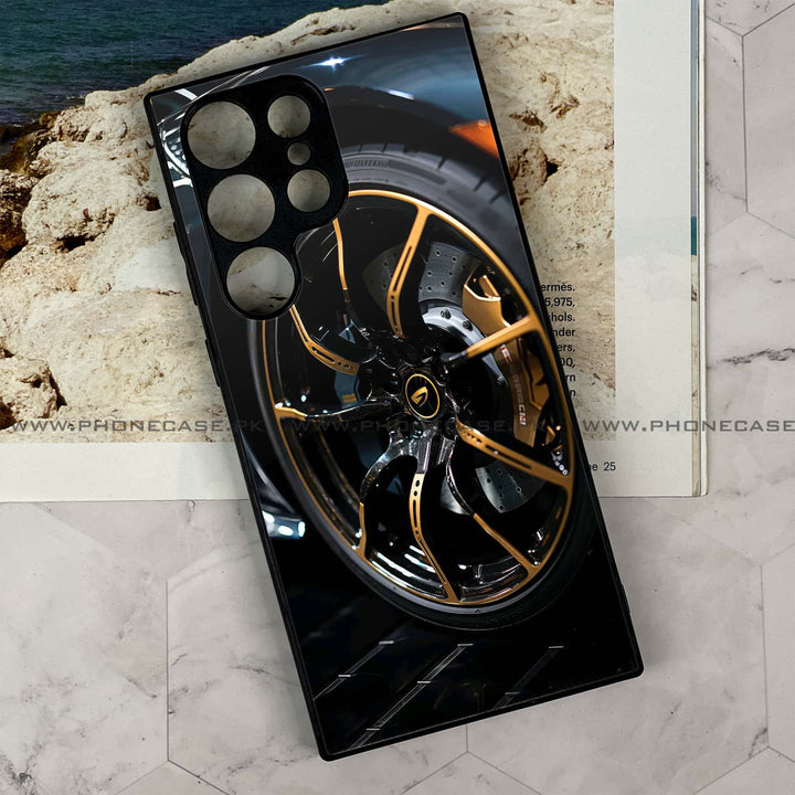 Samsung Galaxy S22 Ultra - Racing Car Red Blade RIM - Premium Metal Printed soft Bumper shock Proof Case CS-46800