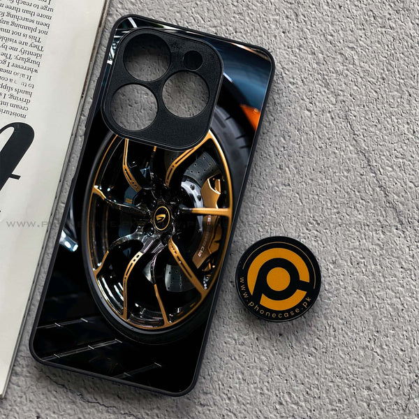 Infinix Smart 8 - Racing Car Red Blade RIM - Premium Metal Printed soft Bumper shock Proof Case