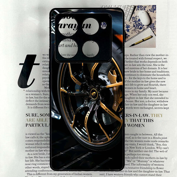 Infinix Note 40 Pro Plus - Racing Car Red Blade RIM - Premium Metal Printed soft Bumper shock Proof Case