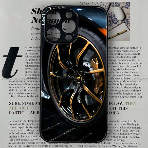 iPhone 15 Pro Max - Racing Car Red Blade RIM - Premium Printed Glass soft Bumper shock Proof Case