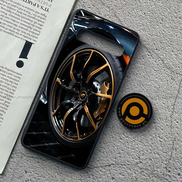 Samsung Galaxy S10 5G - Racing Car Red Blade RIM - Premium Printed Glass soft Bumper Shock Proof Case