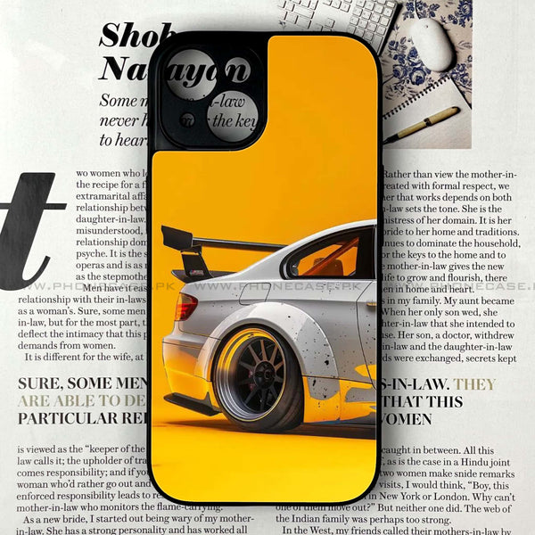 iPhone 14 - Racing Car - Premium Printed Glass soft Bumper shock Proof Case