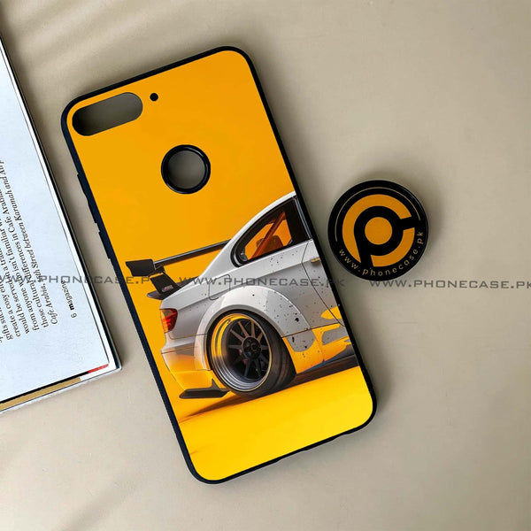 HUAWEI Y7 PRIME (2018) - Racing Car - Premium Printed Glass soft Bumper Shock Proof Case