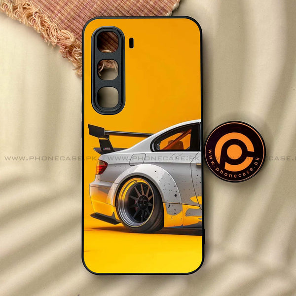 Infinix Hot 60 Pro - Racing Car - Premium Metal Printed soft Bumper shock Proof Case
