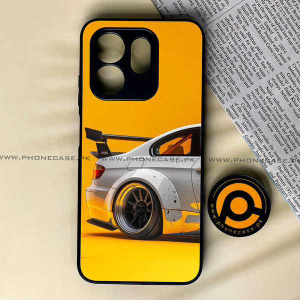 Infinix Hot 50i - Racing Car - Premium Printed Glass soft Bumper Shock Proof Case