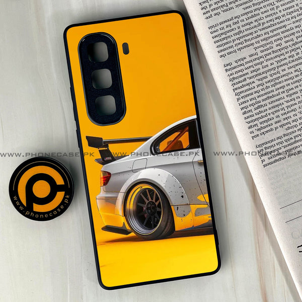 Infinix Hot 60  - Racing Car - Premium Metal Printed soft Bumper shock Proof Case
