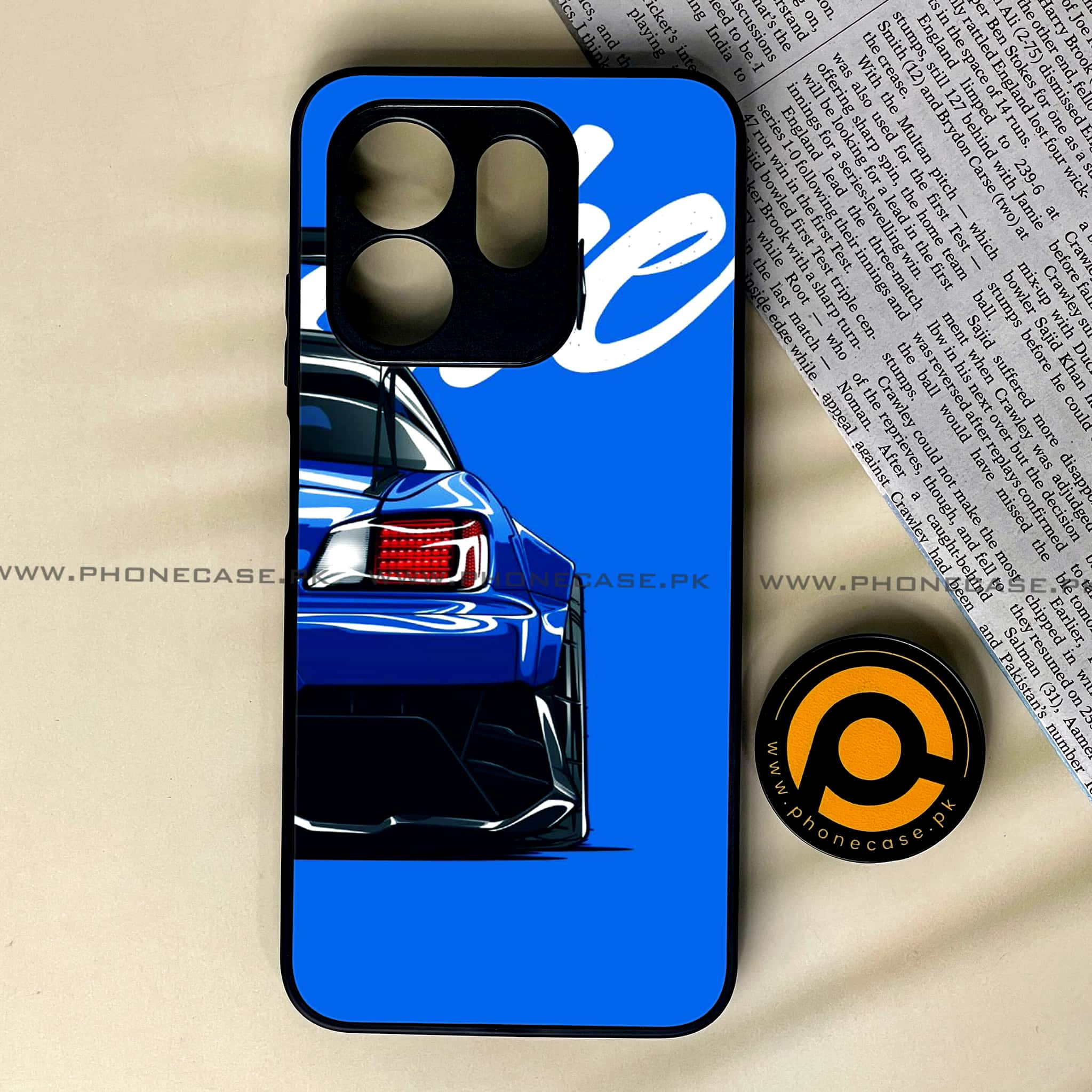 Infinix Hot 50i - Racing 2.0 Series - Premium Printed Glass soft Bumper shock Proof Case