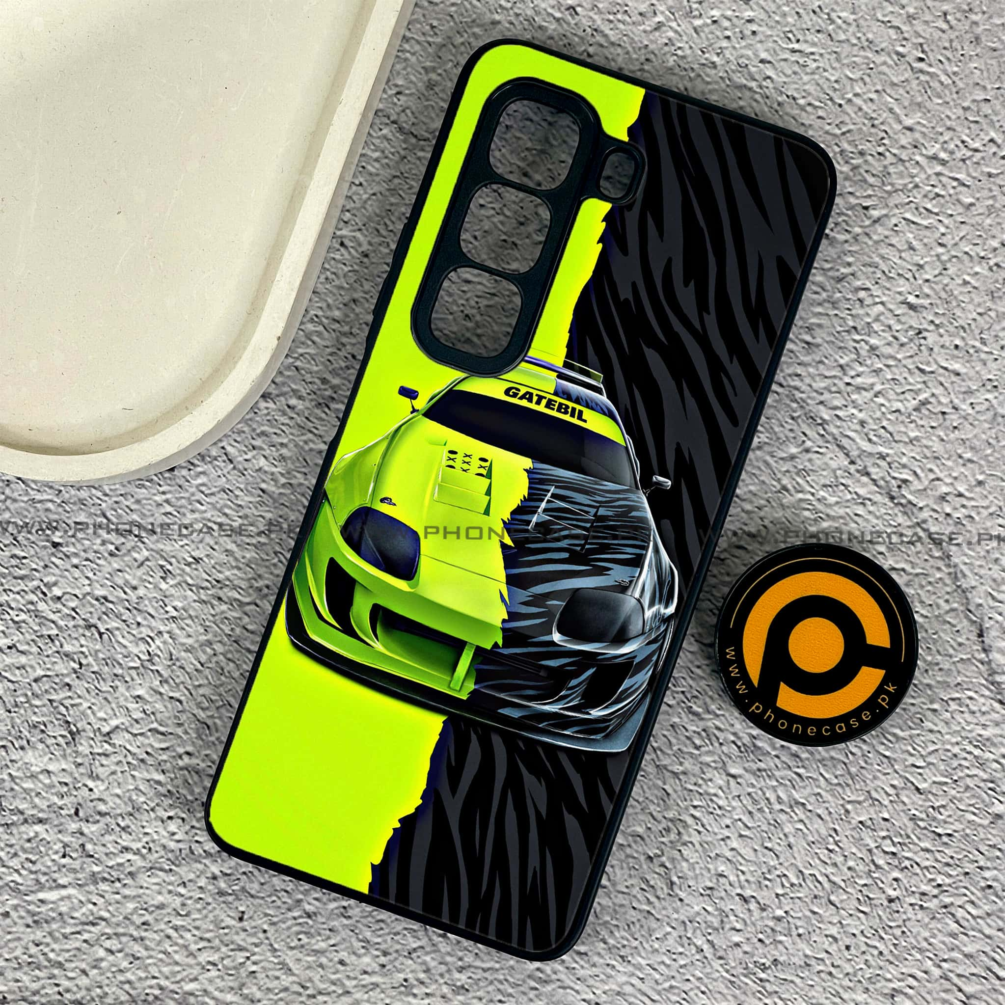 Infinix Hot 50 Pro - Racing 2.0 Series - Premium Printed Glass soft Bumper shock Proof Case