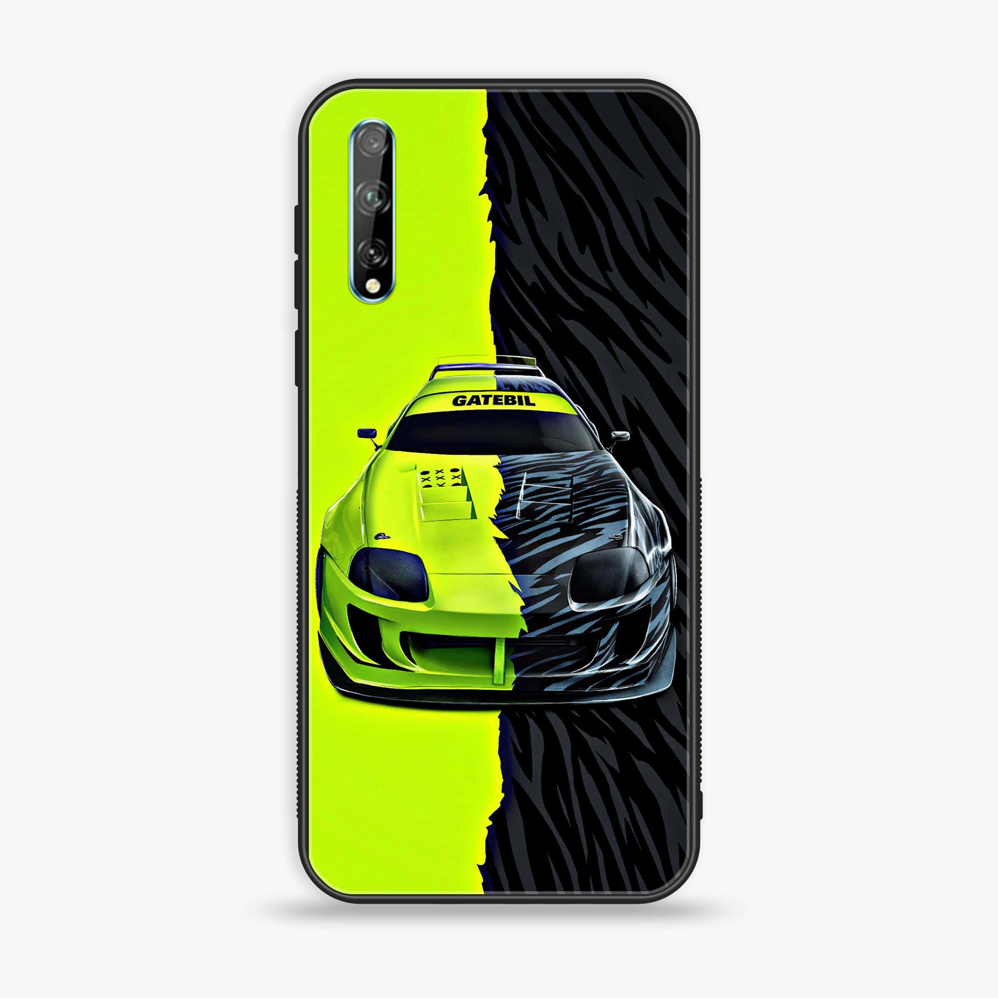 Huawei Y8p -  Racing 2.0 Series - Premium Printed Glass soft Bumper shock Proof Case