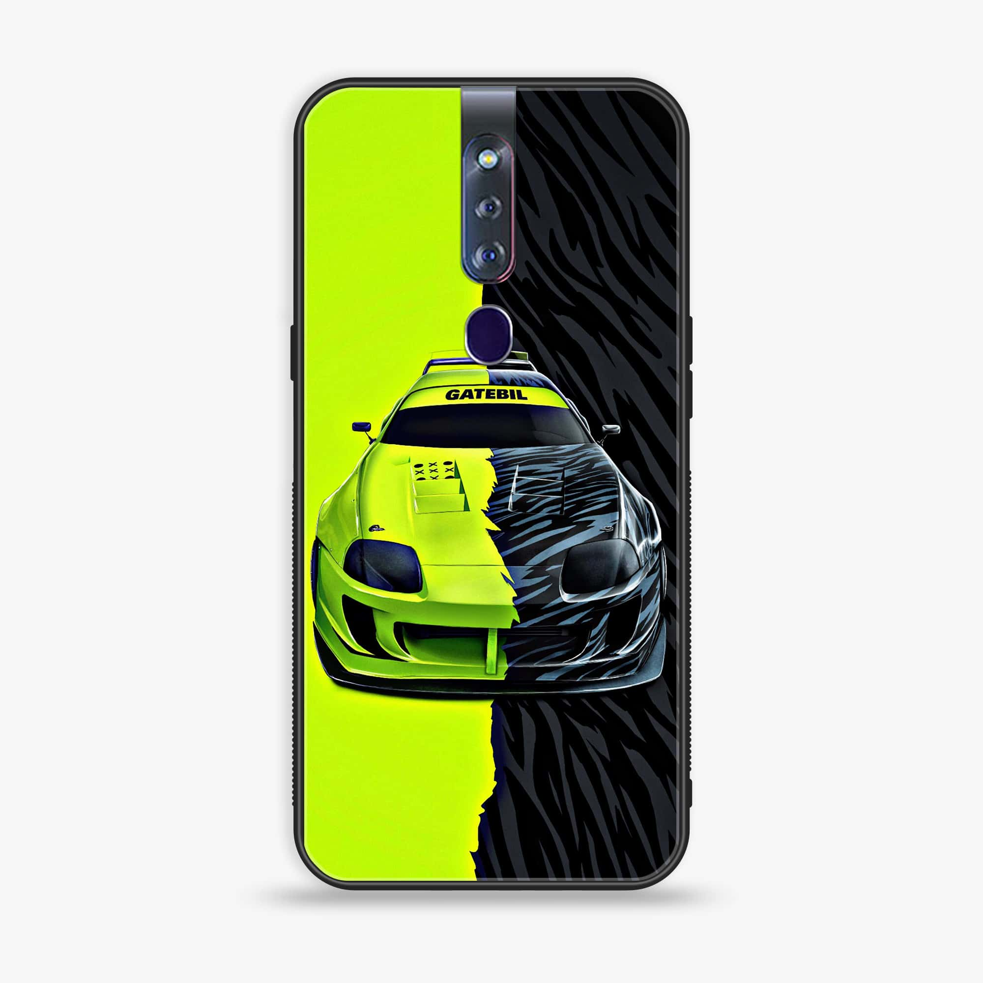 Oppo F11 Pro Racing Series 2.0 Premium Printed Glass soft Bumper shock Proof Case