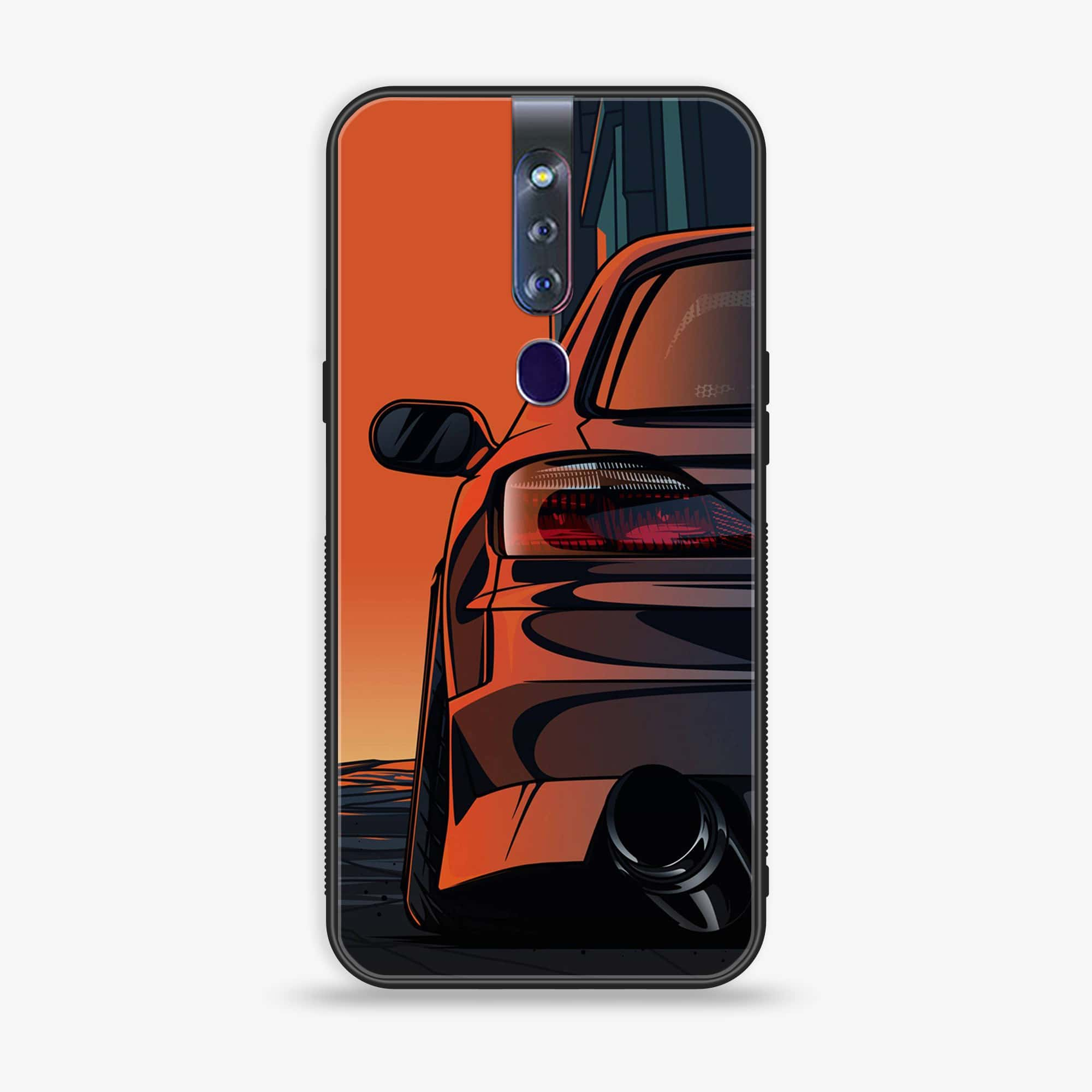 Oppo F11 Pro Racing Series 2.0 Premium Printed Glass soft Bumper shock Proof Case