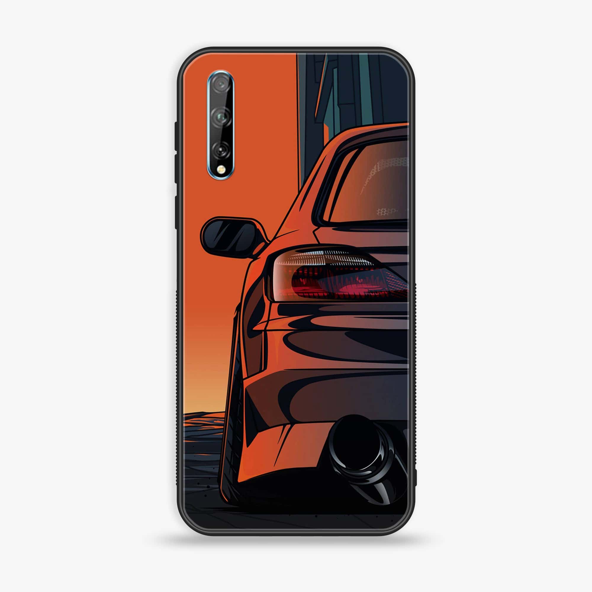 Huawei Y8p -  Racing 2.0 Series - Premium Printed Glass soft Bumper shock Proof Case