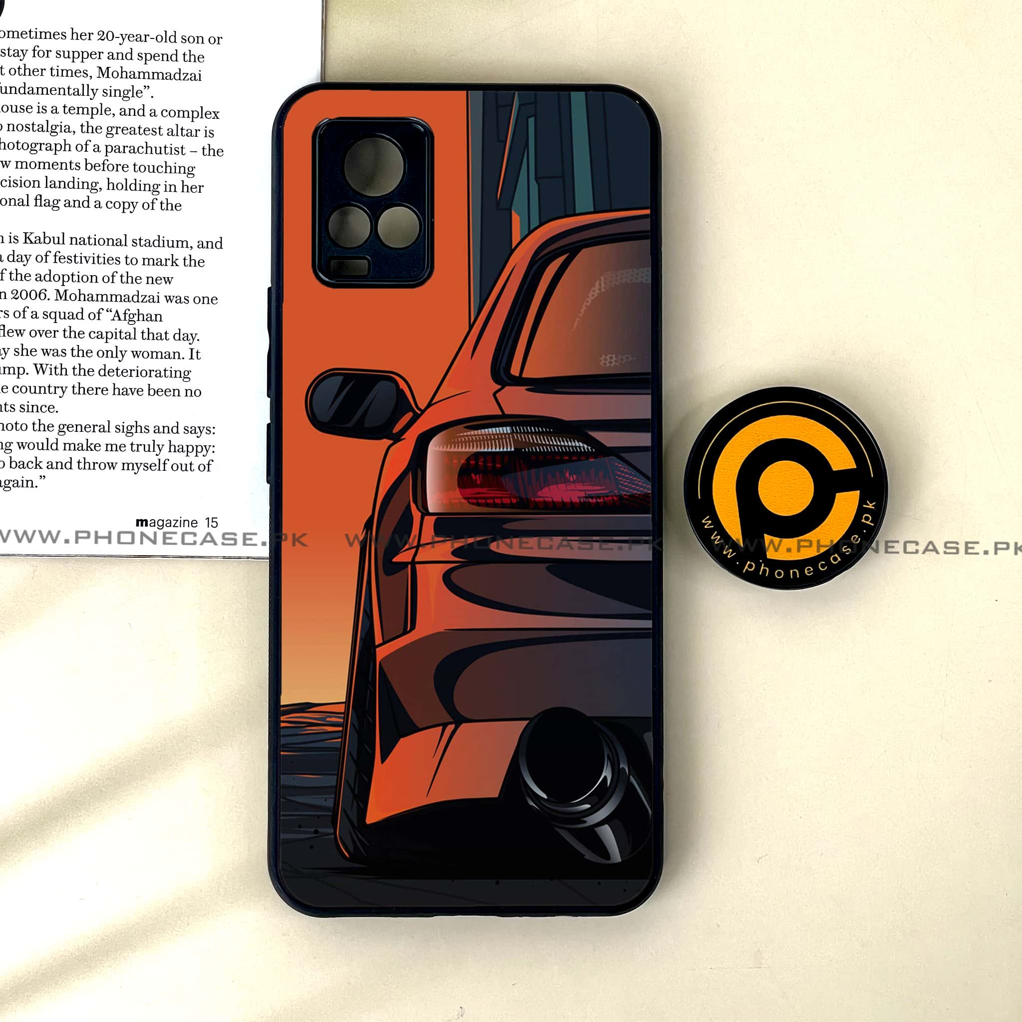Vivo V20 - Racing 2.0 Series - Premium Printed Glass soft Bumper shock Proof Case