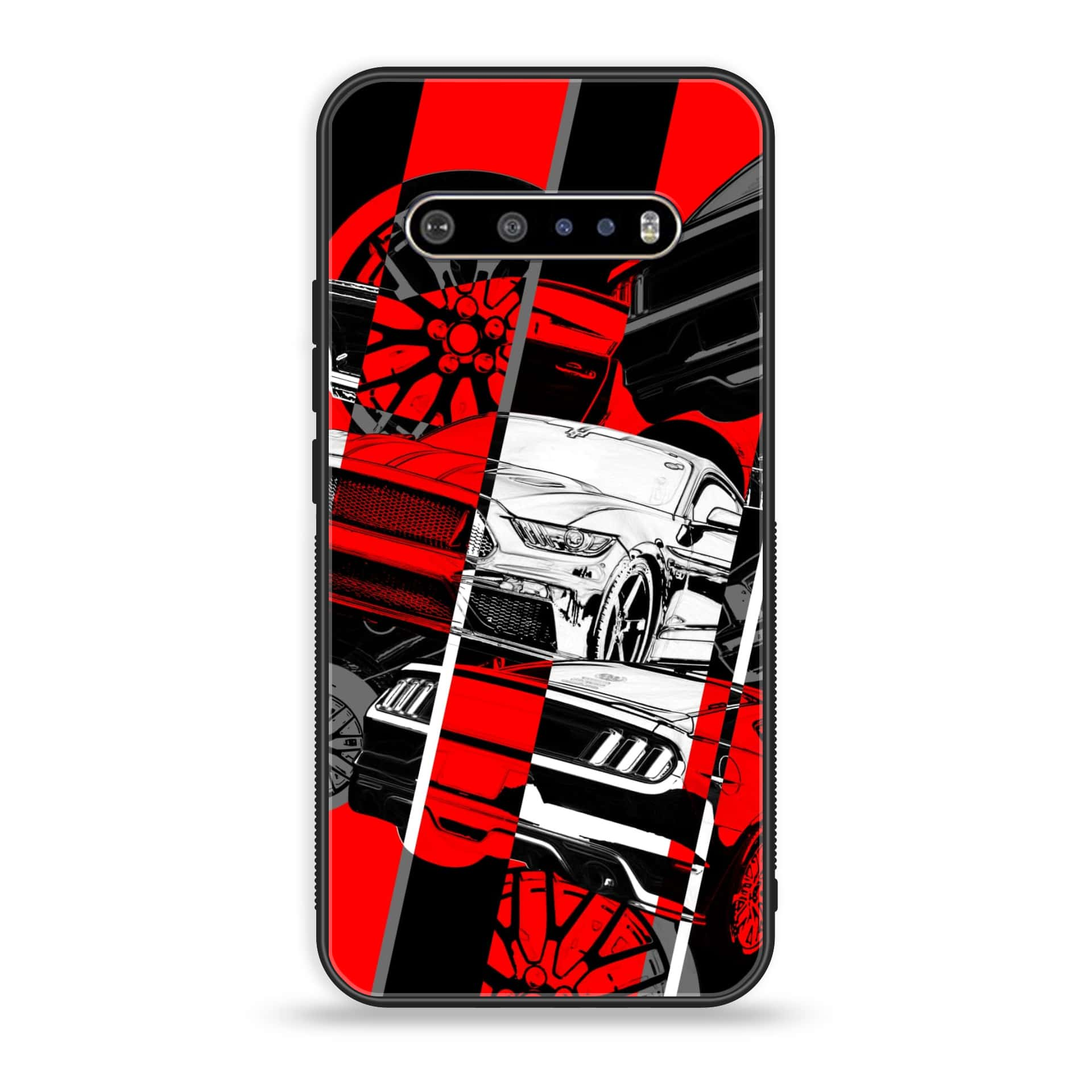 LG V60 Racing 2.0 Series Premium Printed Glass soft Bumper shock Proof Case