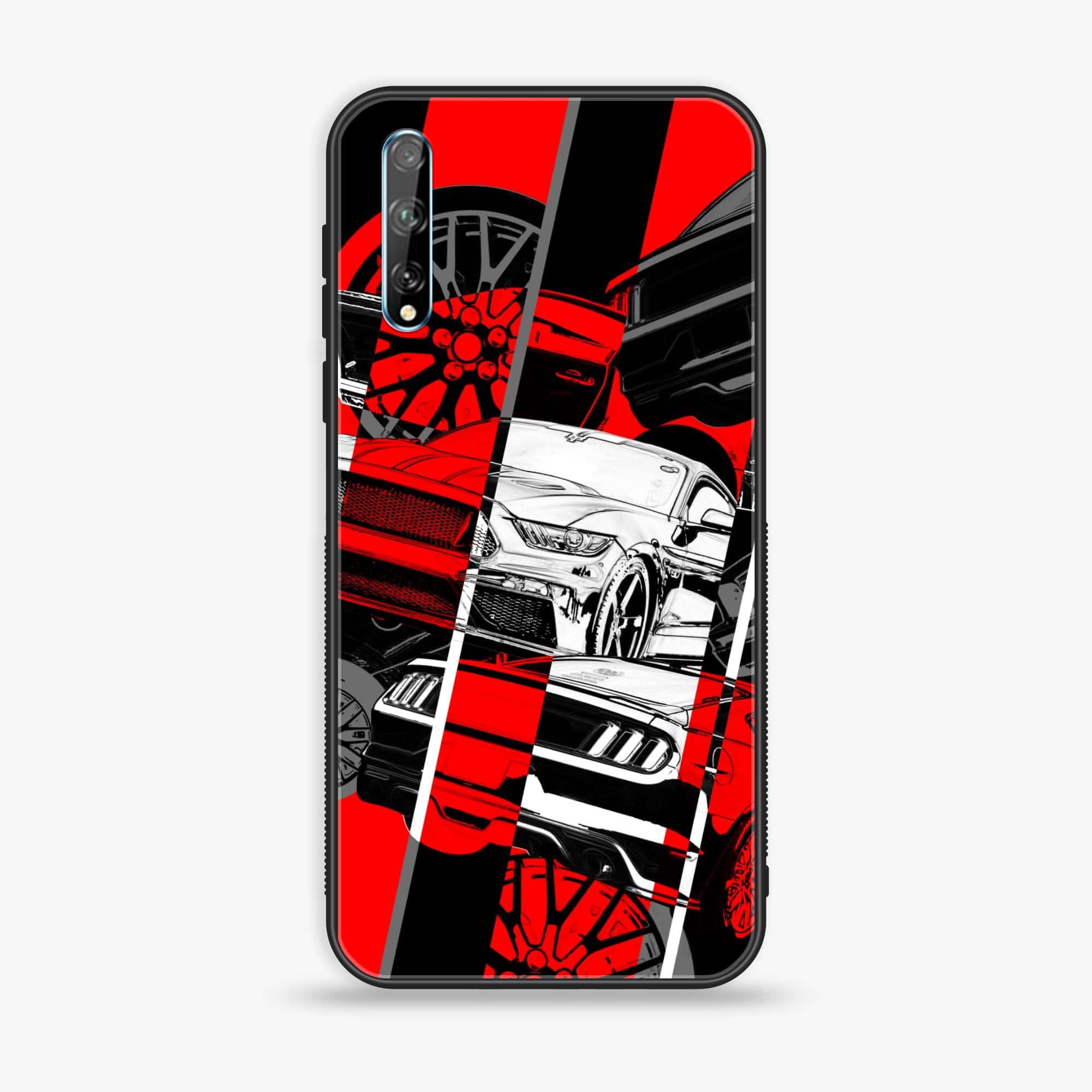 Huawei Y8p -  Racing 2.0 Series - Premium Printed Glass soft Bumper shock Proof Case