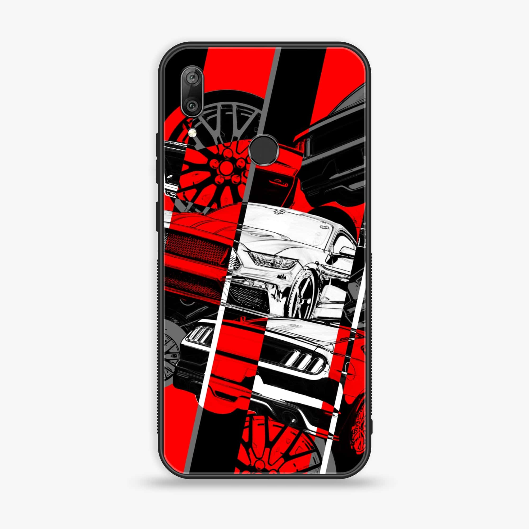 Huawei Y7 Prime (2019) - Racing 2.0 Series - Premium Printed Glass soft Bumper shock Proof Case