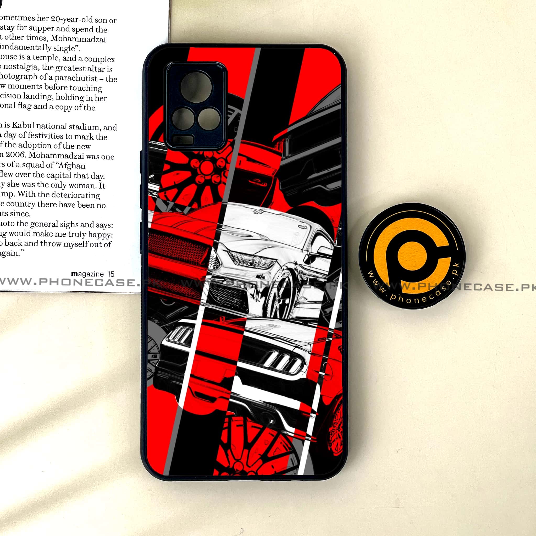 Vivo V20 - Racing 2.0 Series - Premium Printed Glass soft Bumper shock Proof Case