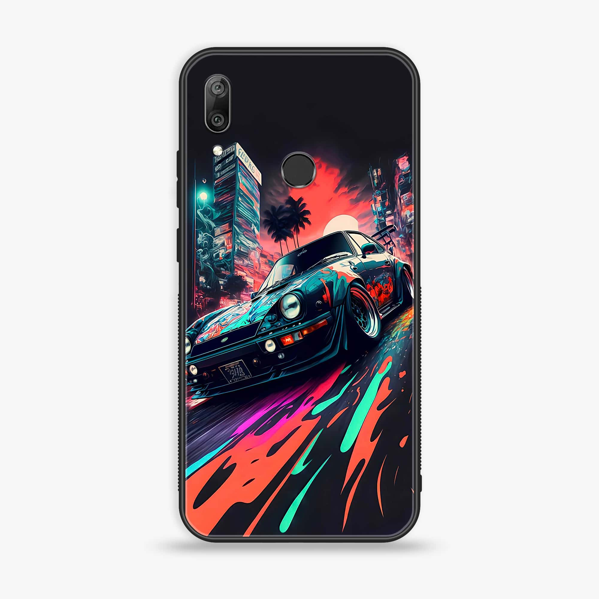 Huawei Y7 Prime (2019) - Racing 2.0 Series - Premium Printed Glass soft Bumper shock Proof Case