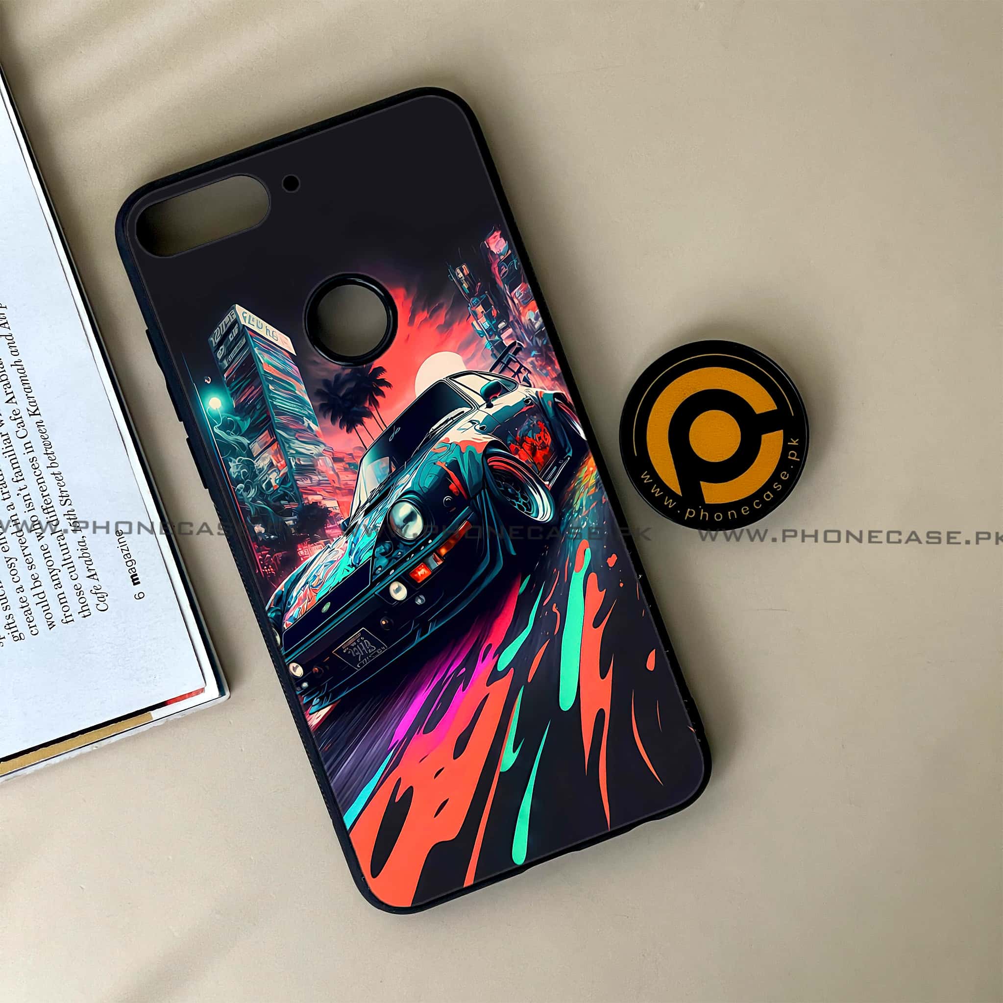 Huawei Y7 Prime (2018) - Racing 2.0 Series - Premium Printed Glass soft Bumper shock Proof Case
