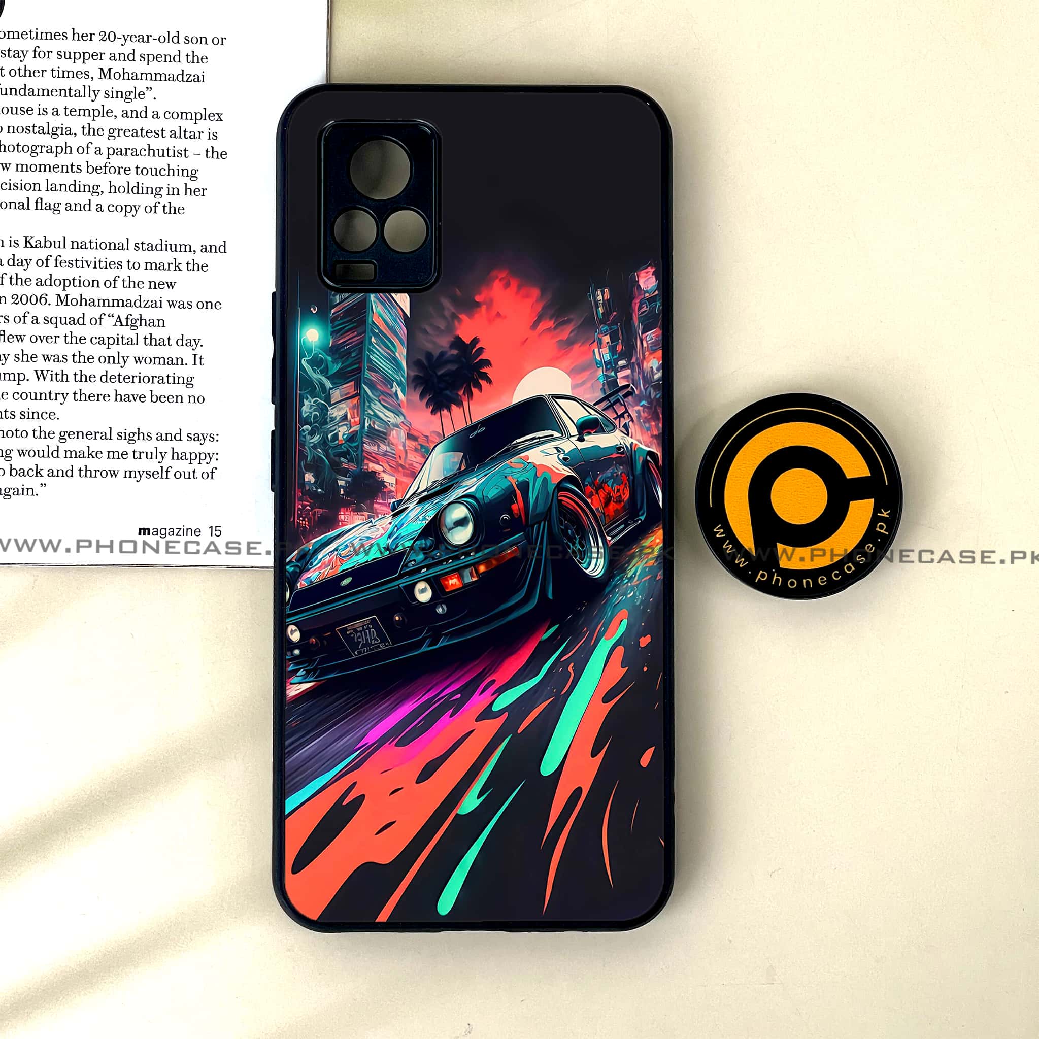 Vivo V20 - Racing 2.0 Series - Premium Printed Glass soft Bumper shock Proof Case