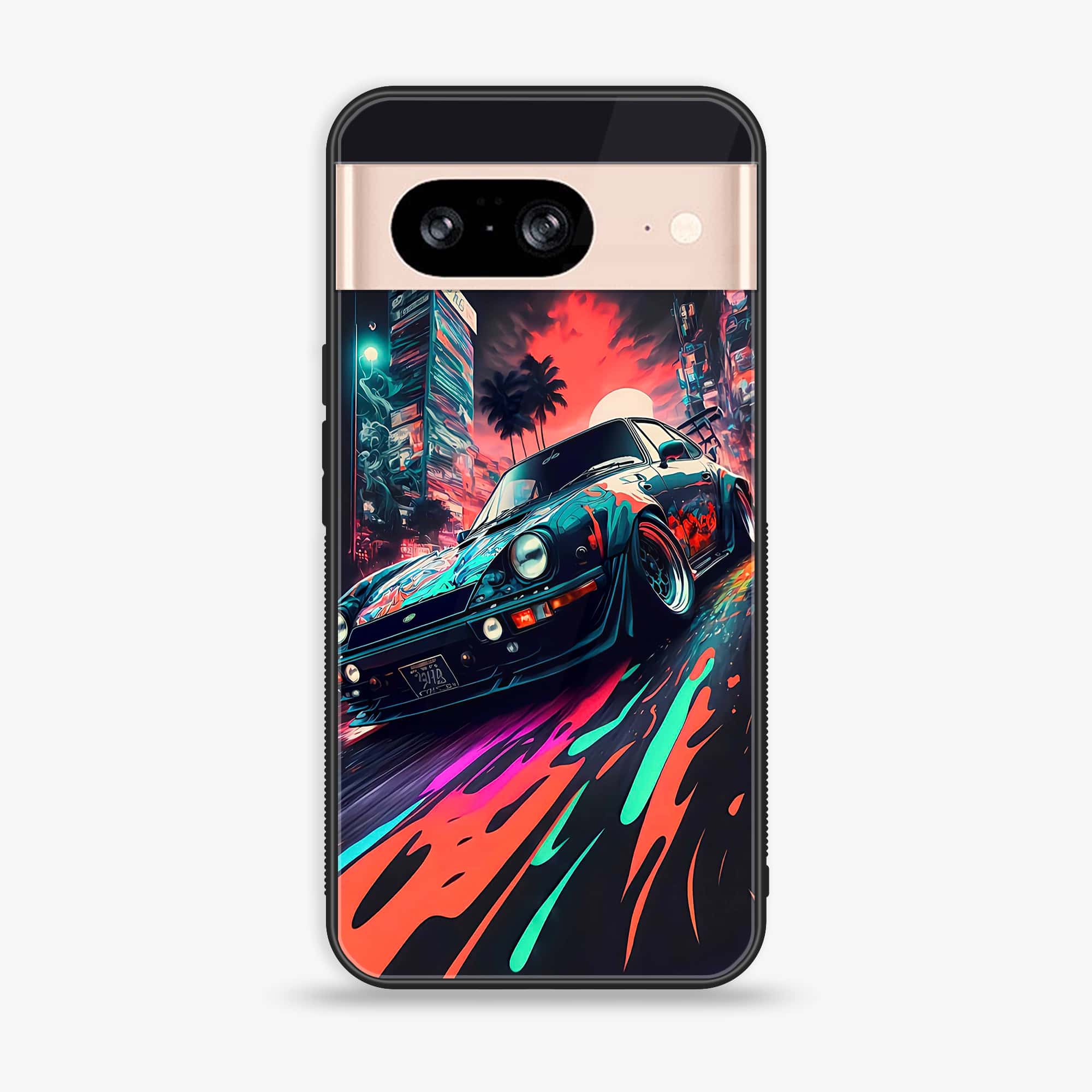 Google Pixel 8 -  Racing 2.0 Series - Premium Metal Printed soft Bumper Shock Proof Case