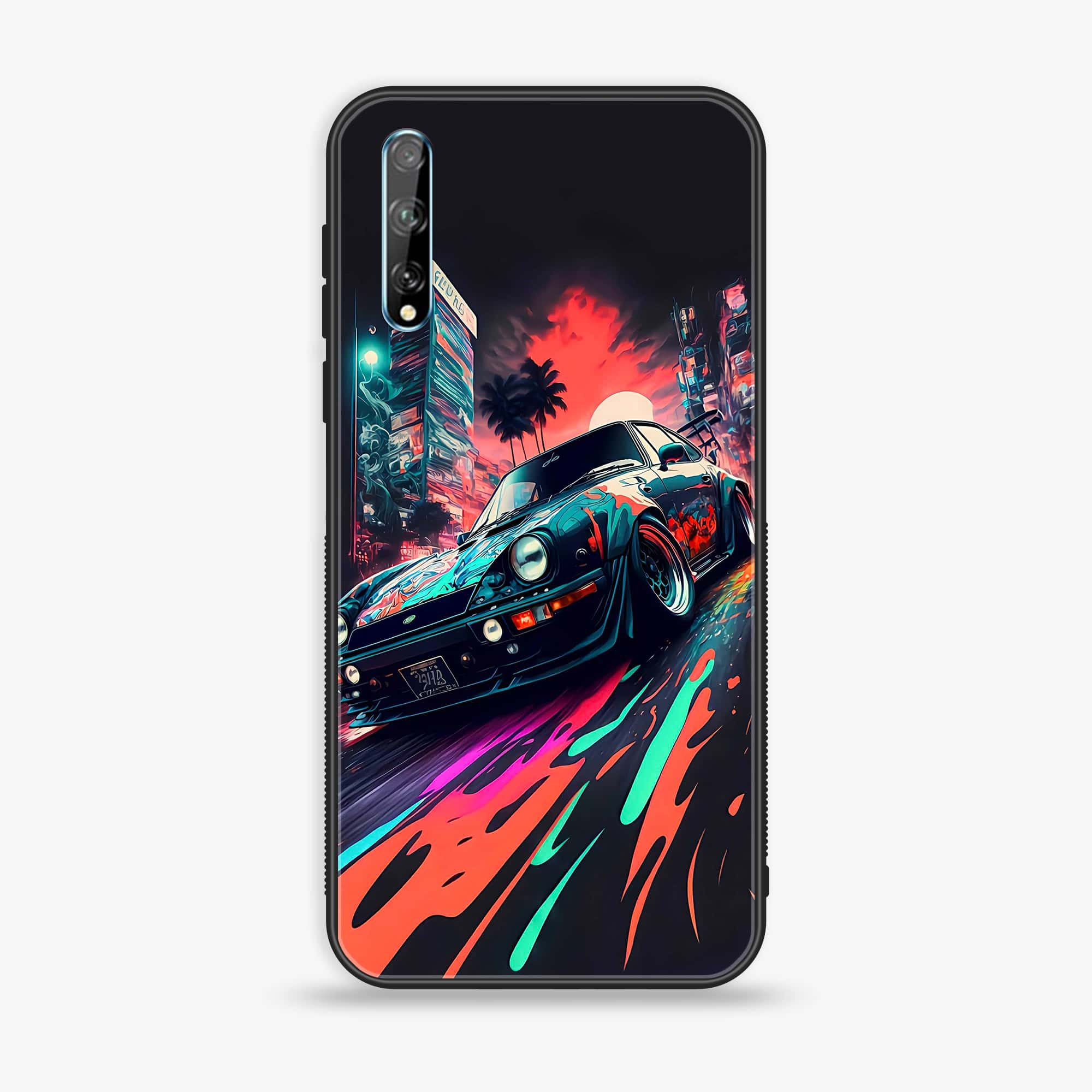 Huawei Y8p -  Racing 2.0 Series - Premium Printed Glass soft Bumper shock Proof Case