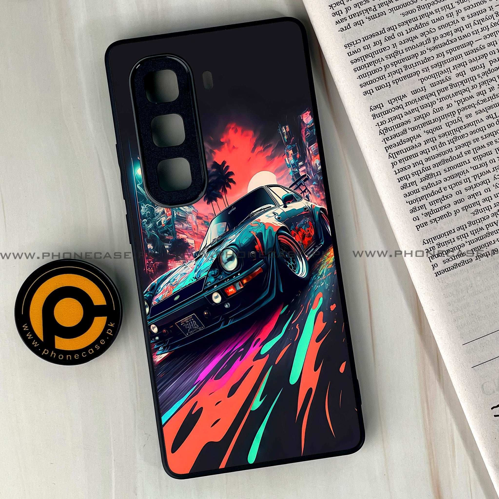 Infinix Hot 60  - Racing 2.0 Series - Premium Metal Printed soft Bumper shock Proof Case