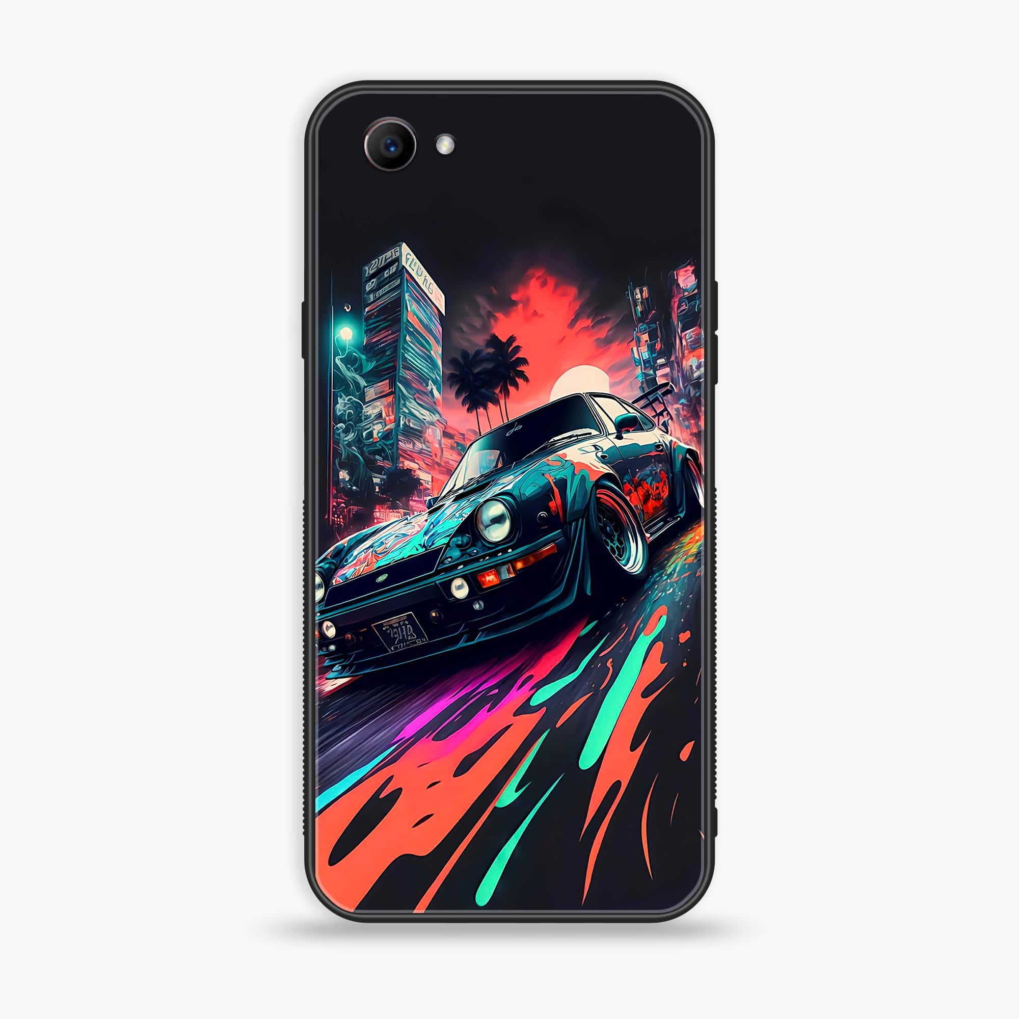 Oppo F7 Youth - Racing 2.0 Series - Premium Printed Glass soft Bumper shock Proof Case