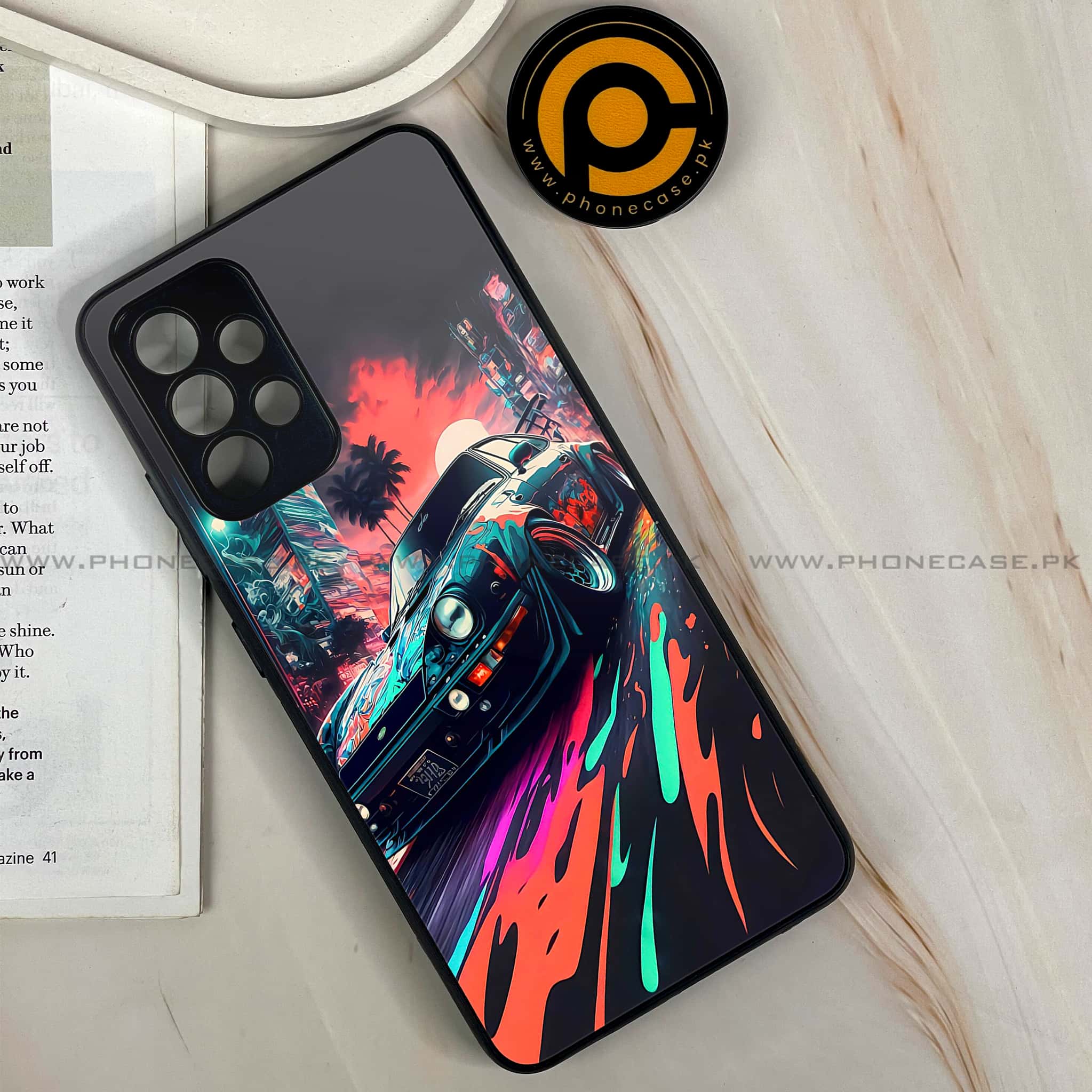 Samsung Galaxy A13 - Racing 2.0 Series - Premium Printed Glass soft Bumper shock Proof Case