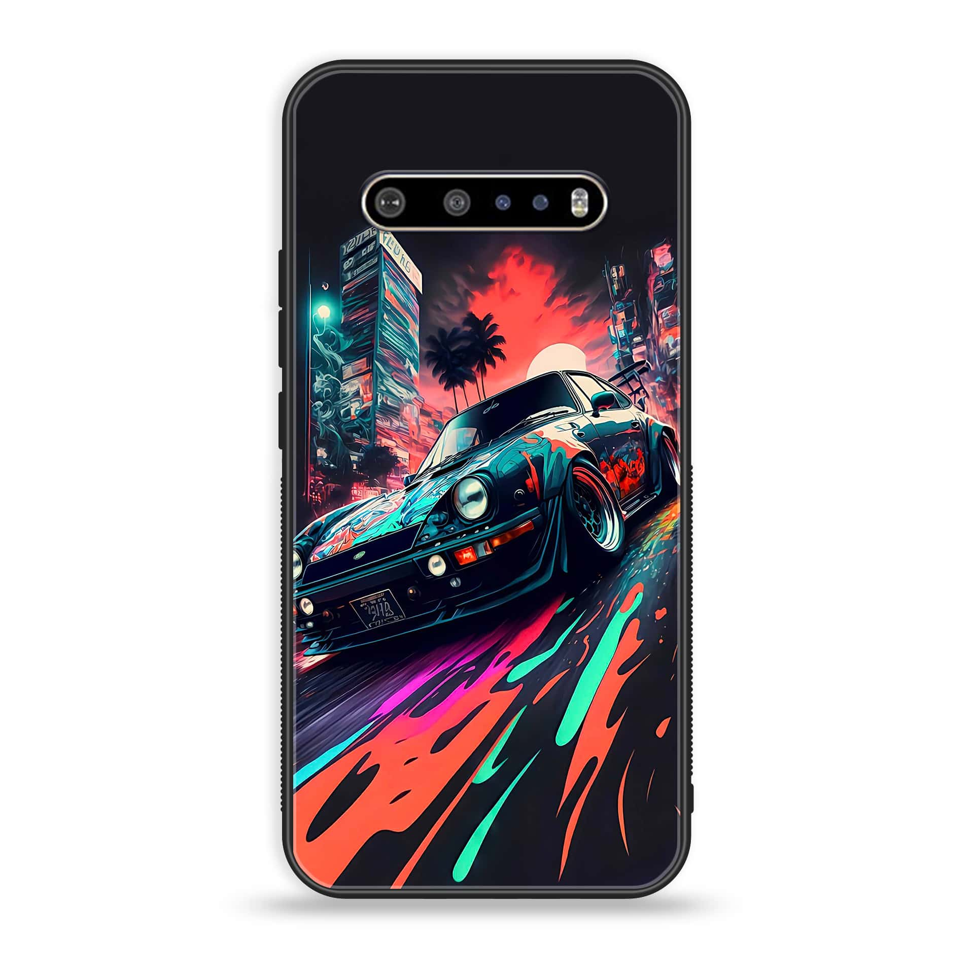 LG V60 Racing 2.0 Series Premium Printed Glass soft Bumper shock Proof Case