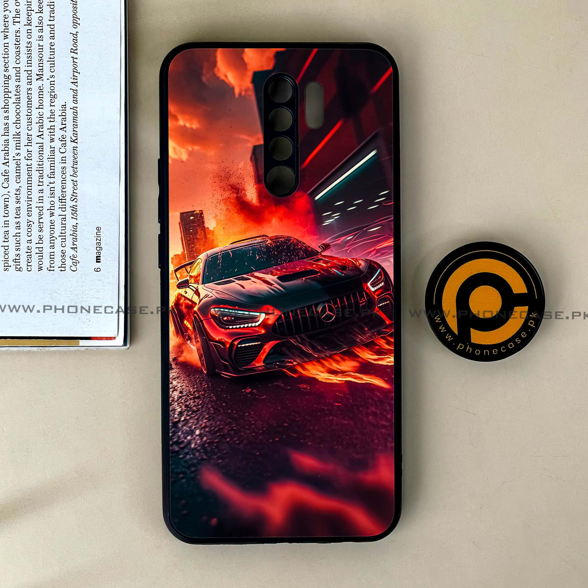 Xiaomi Redmi 9 - Racing 2.0 Series - Premium Printed Glass soft Bumper shock Proof Case