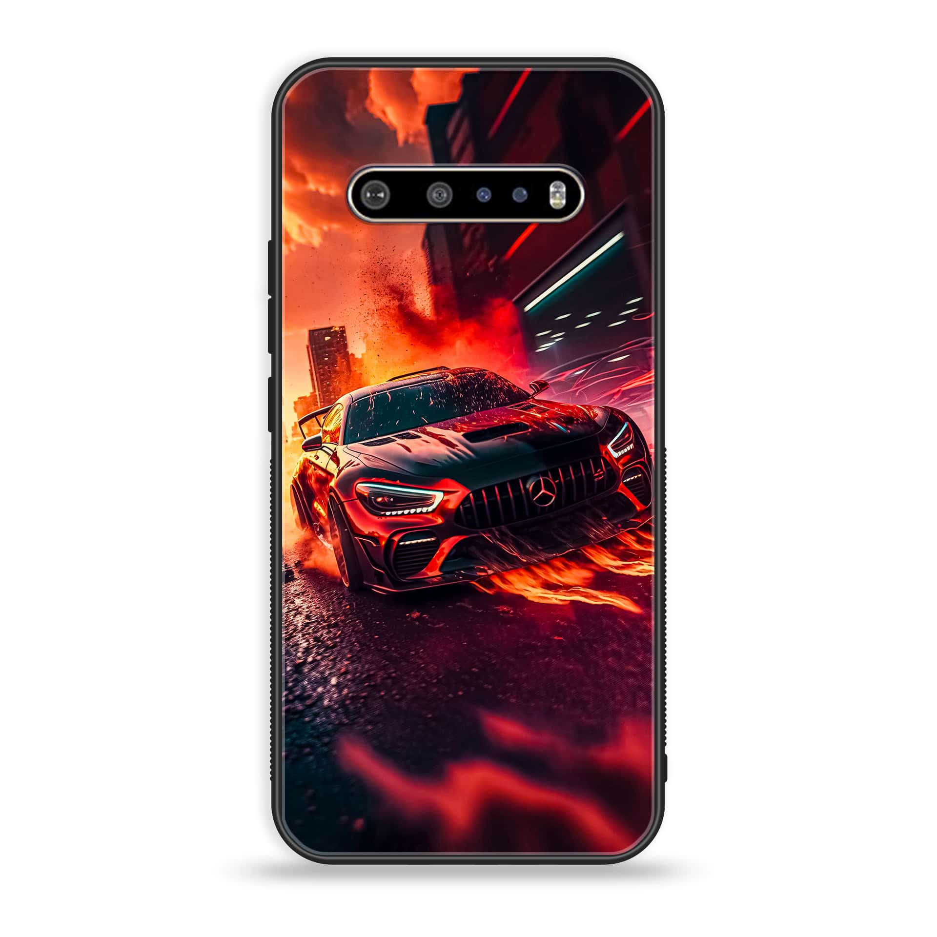 LG V60 Racing 2.0 Series Premium Printed Glass soft Bumper shock Proof Case