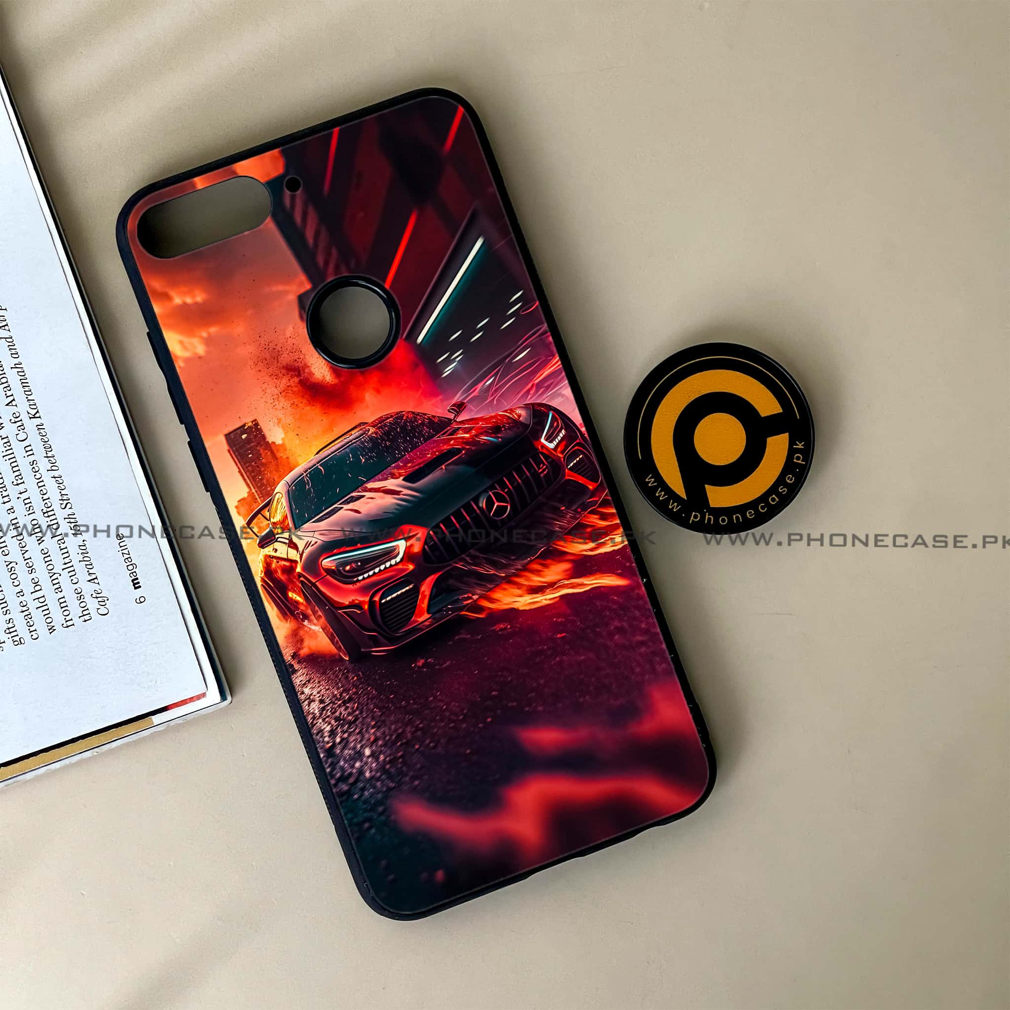 Huawei Y7 Prime (2018) - Racing 2.0 Series - Premium Printed Glass soft Bumper shock Proof Case