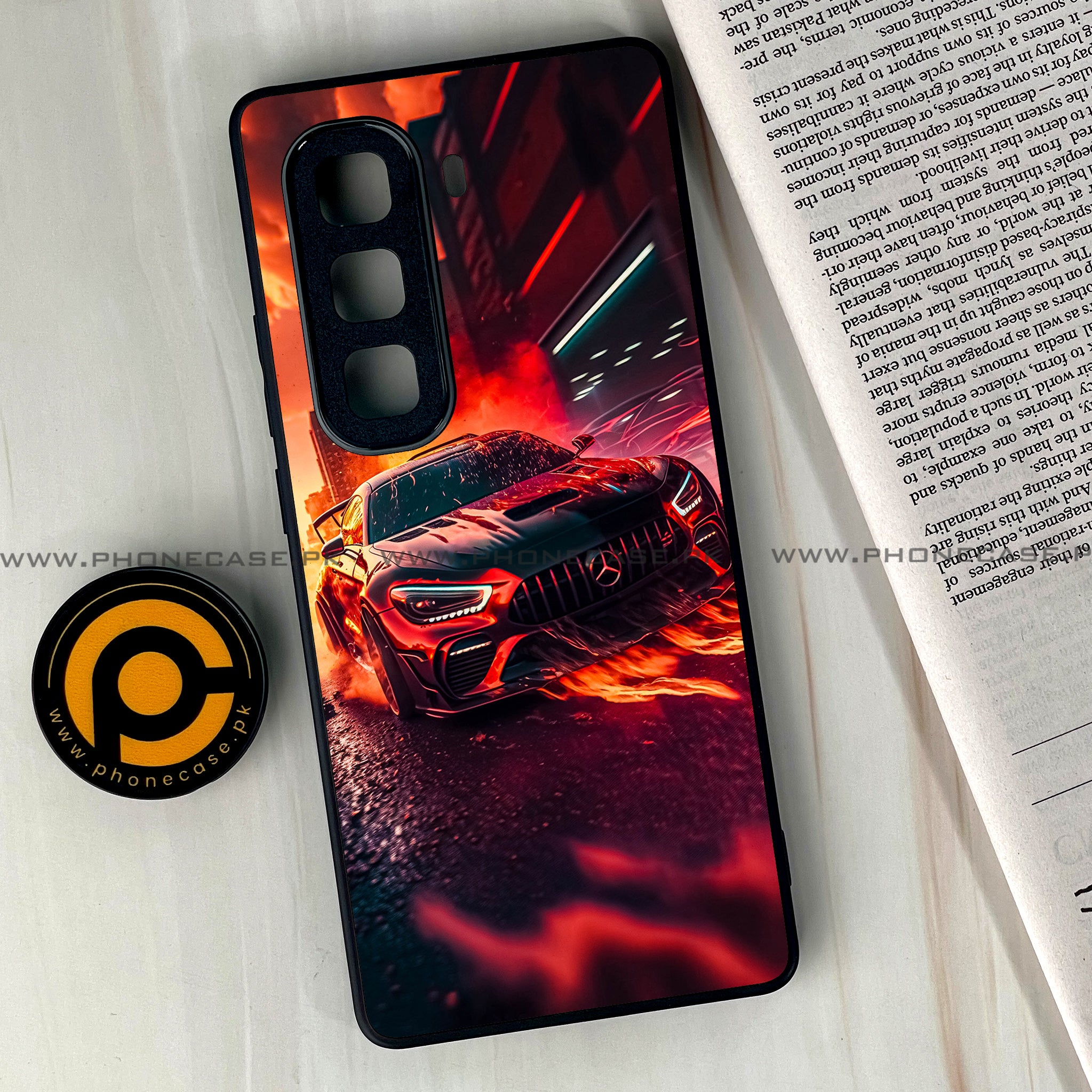 Infinix Hot 50 Pro Plus - Racing 2.0 Series - Premium Printed Glass soft Bumper shock Proof Case