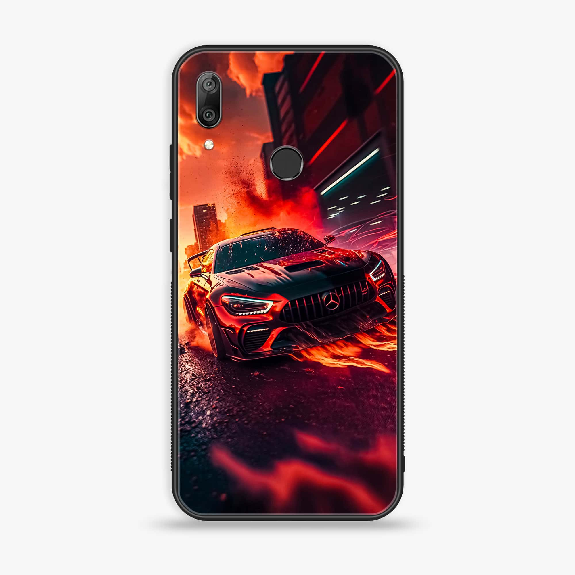 Huawei Y7 Prime (2019) - Racing 2.0 Series - Premium Printed Glass soft Bumper shock Proof Case