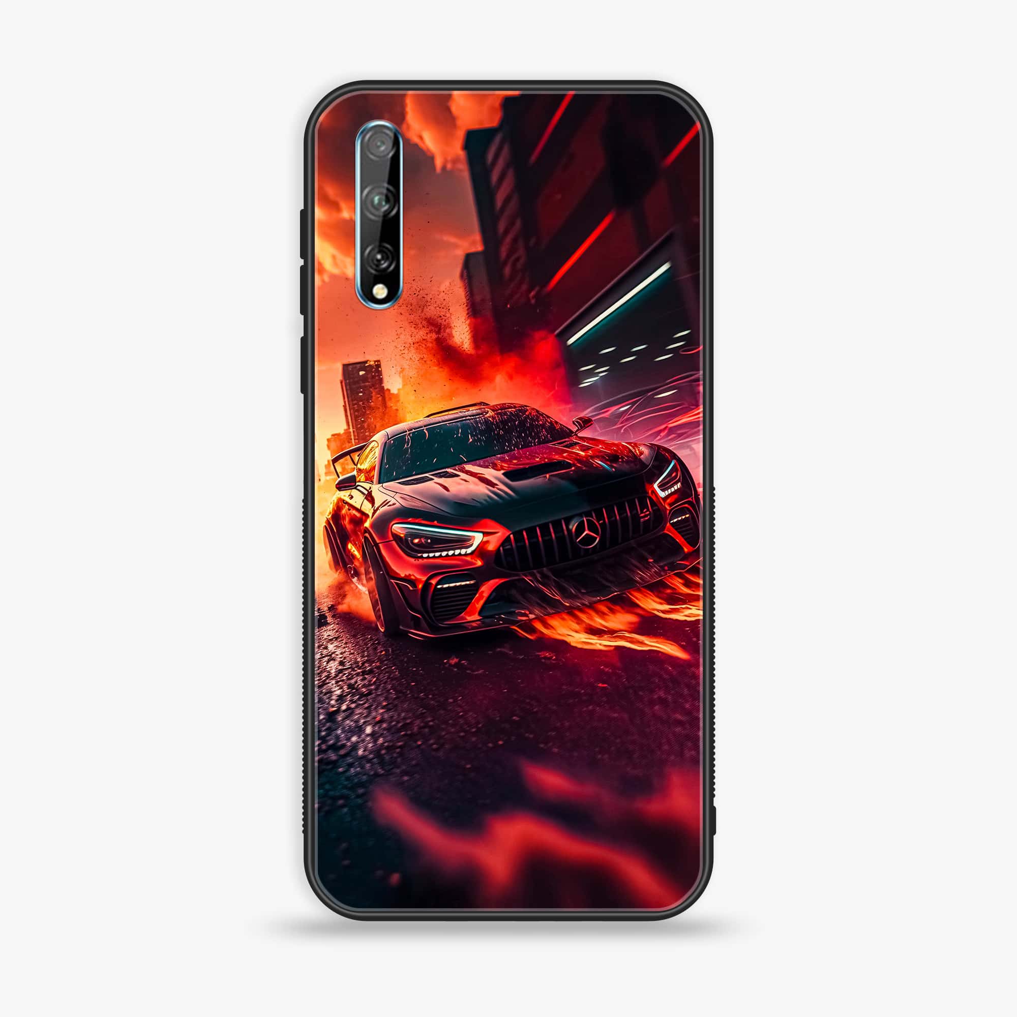 Huawei Y8p -  Racing 2.0 Series - Premium Printed Glass soft Bumper shock Proof Case