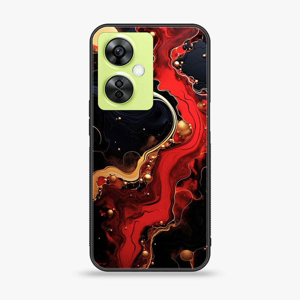 OnePlus Nord CE 3 Lite - Red Gold Marble - Premium Printed soft Bumper shock Proof Case