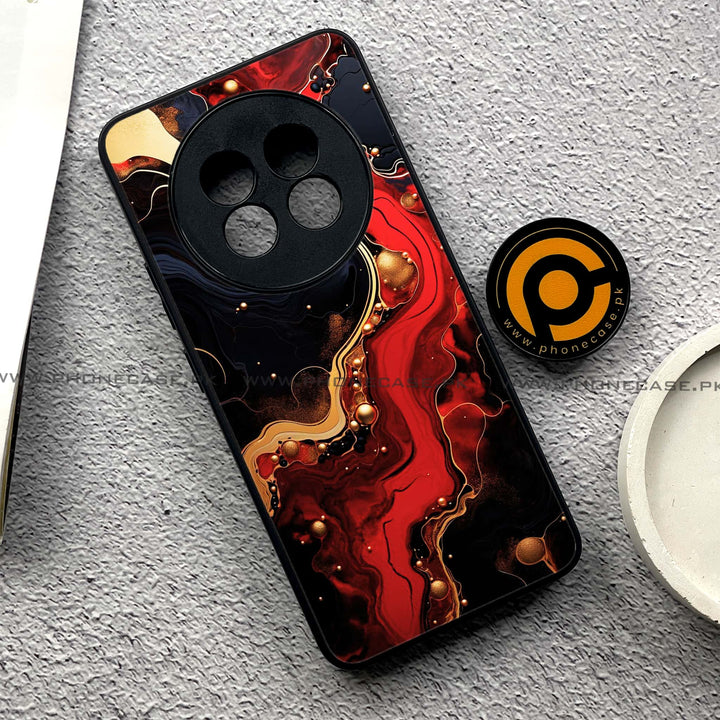 Realme 13 Plus - Red Gold Marble  - Premium Printed Metal soft Bumper shock Proof Case