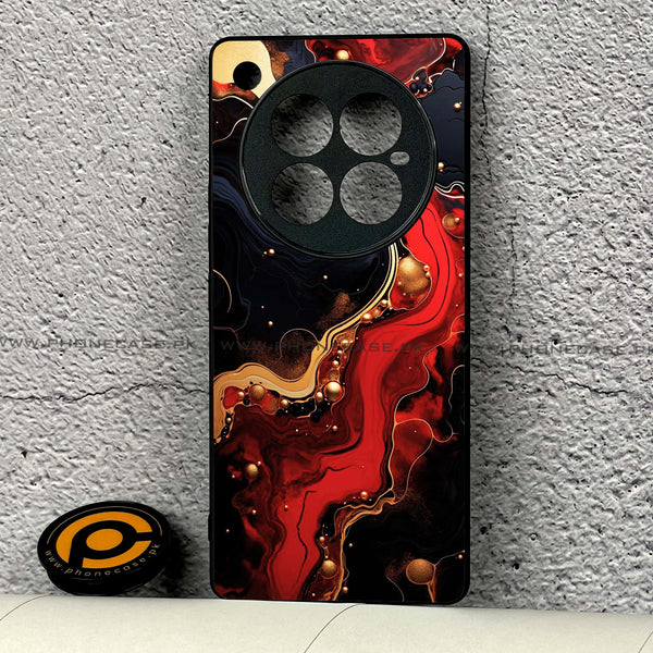 Infinix Zero 40  - Red Gold Marble - Premium Metal Printed soft Bumper shock Proof Case CS-42043