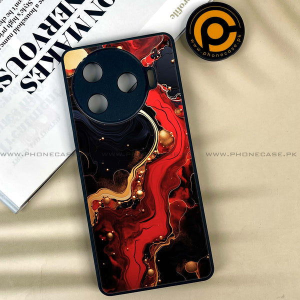 Tecno Camon 30 Pro 5G - Red Gold Marble -  Premium Printed Metal soft Bumper shock Proof Case