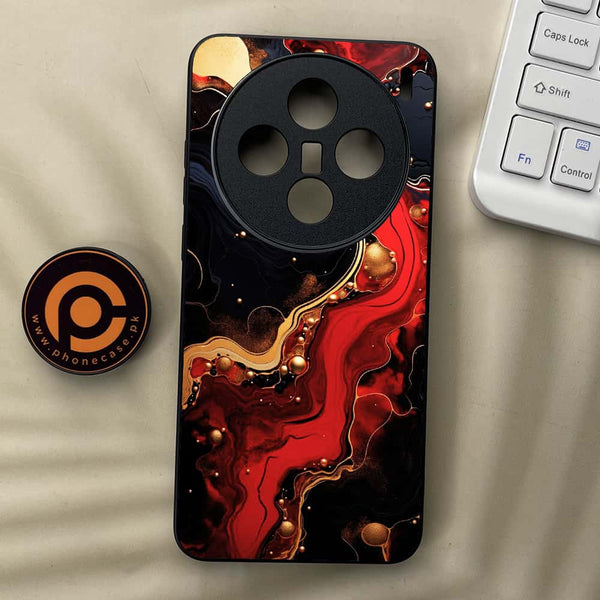 Vivo X200 - Red Gold Marble - Premium Metal  Printed soft Bumper shock Proof Case