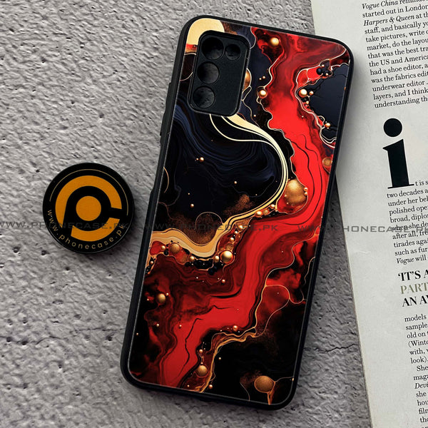 Samsung Galaxy A02s - Red Gold Marble - Premium Printed Metal Soft Case