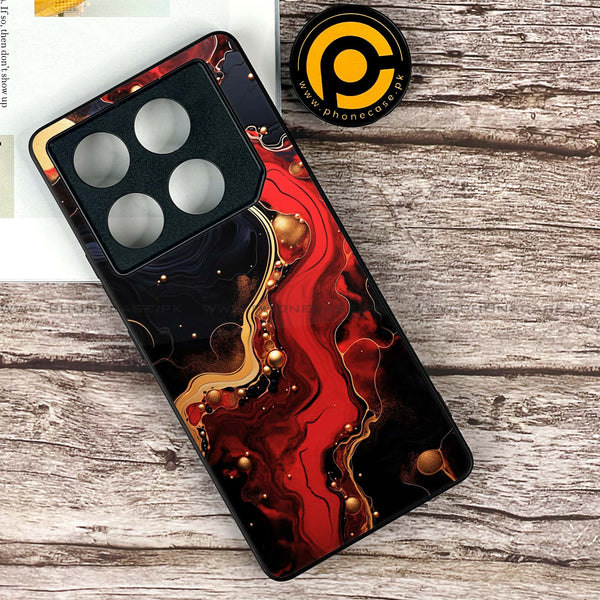 Infinix GT 20 Pro - Red Gold Marble -  Premium Printed Metal soft Bumper shock Proof Case CS-22122