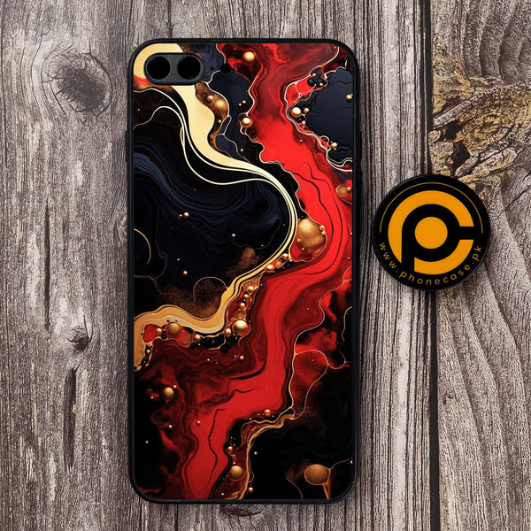 iPhone 7 Plus - Red Gold Marble - Premium Metal Printed soft Bumper shock Proof Case