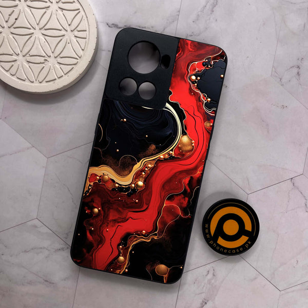 OnePlus 10R - Red Gold Marble - Premium Metal Printed soft Bumper shock Proof Case