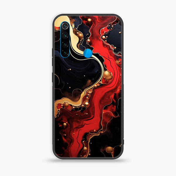 Xiaomi Redmi Note 8 - Red Gold Marble - Premium Printed Glass soft Bumper Shock Proof Case