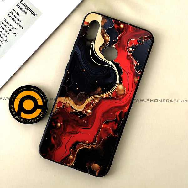 Huawei Nova 3 - Red Gold Marble - Premium Printed Glass soft Bumper Shock Proof Case