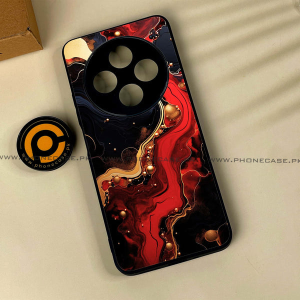 Xiaomi Poco C75 4G - Red Gold Marble -  Premium Printed Metal soft Bumper shock Proof Case