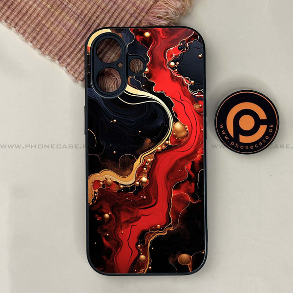 iPhone 17 - Red Gold Marble - Premium Metal Printed soft Bumper shock Proof Case