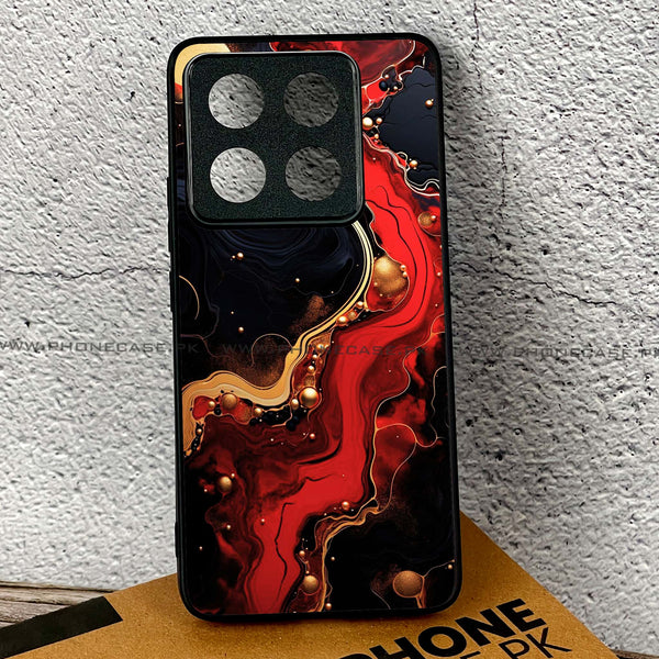 Xiaomi 14T - Red Gold Marble - Premium Printed Glass soft Bumper shock Proof Case